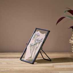 Recycled Metal & Glass Photo Frame - Rustic Silver, Floating Frame, Handmade, Vintage Wall Decor - thumbnail 4