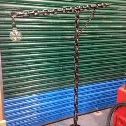 Hand Made Lifting Chain Lamp Industrial Heavy Duty Steam Punk Welding Art - thumbnail 3