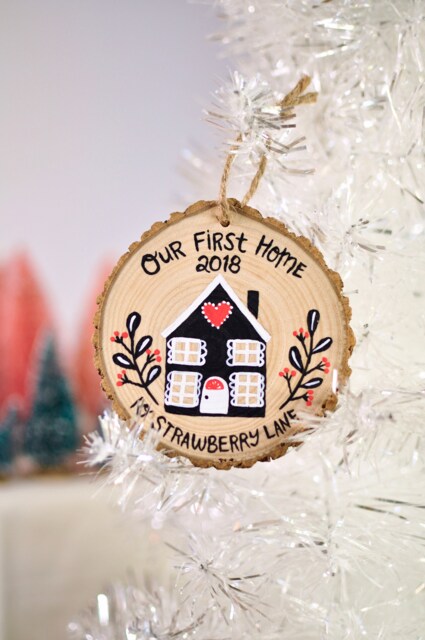 Our First Home Ornament, New House Hygge Gift, Personalized Christmas Custom Wood Holiday Decor, Gifts - image 1