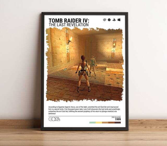 Tomb Raider 4 - 1999 Poster - Video Game Art Print Gaming Gift A5-A4-A3-A2-A1 Unframed Canvas For Frame Or Hanger - image 1