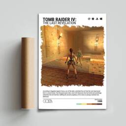 Tomb Raider 4 - 1999 Poster - Video Game Art Print Gaming Gift A5-A4-A3-A2-A1 Unframed Canvas For Frame Or Hanger - thumbnail 3