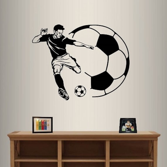 In-Style Decals Wall Vinyl Decal Home Decor Art Sticker Soccer Player Kicking Ball Sports Boy Kids Room Removable Stylish Mural Design 2808 - image 1