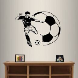 In-Style Decals Wall Vinyl Decal Home Decor Art Sticker Soccer Player Kicking Ball Sports Boy Kids Room Removable Stylish Mural Design 2808 - thumbnail 1