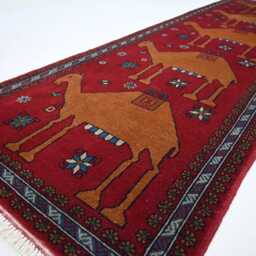 3x10 Ft Runner Rug, Tribal Modern Afghan Handmade Soft Pile Wool Rug, Camel Animal Pictorial Hallway Runner, Kids Room - thumbnail 2