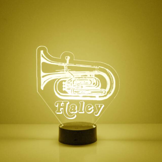 Acrylic Light Up Tubba Custom Engraved Night Light, Personalized Free, 16 Color Options With Remote Control, Musician Gift - image 1