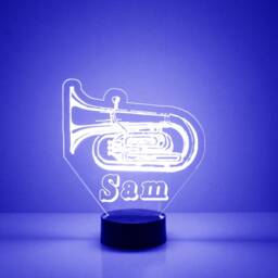 Acrylic Light Up Tubba Custom Engraved Night Light, Personalized Free, 16 Color Options With Remote Control, Musician Gift - thumbnail 2