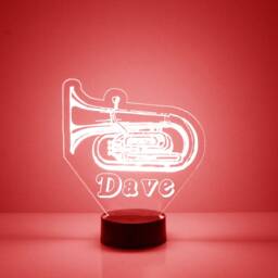 Acrylic Light Up Tubba Custom Engraved Night Light, Personalized Free, 16 Color Options With Remote Control, Musician Gift - thumbnail 3