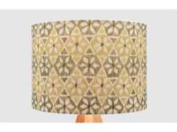 Handmade Lampshade Olive Green Diamond Floral Geometric Fabric Drum, Retro Boho Light Shade For Table/Floor Lamp Or Ceiling Pendant - thumbnail 1