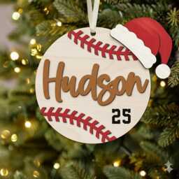 Personalized Baseball Christmas Ornaments, Ornament, Sports Keepsakes, Name Team Holiday