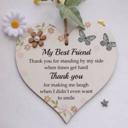 My Best Friend Friendship Wooden Gift Heart Plaque/Sign - thumbnail 3