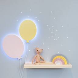 Balloon Night Light Set Wooden Kids Room Decor, Rgb Led - thumbnail 2