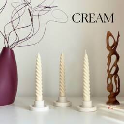 Handmade Twisted Taper Candle Pastel Dinner Table Decor - thumbnail 3