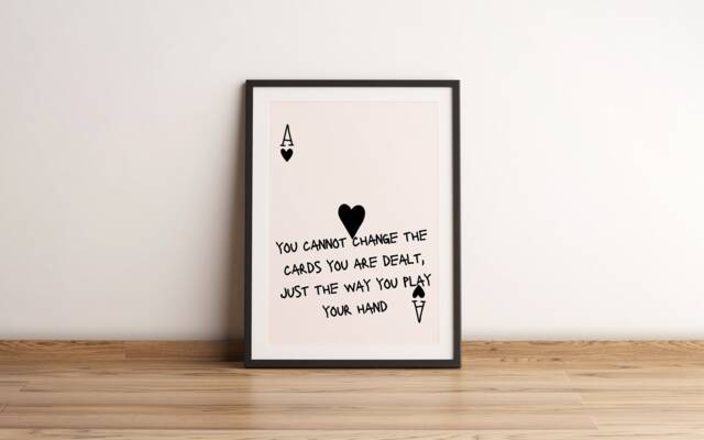 Lucky You Print - Ace Of Hearts Playing Card Trendy Wall Art Bar Decor Retro Motivational Wall Art Office - image 1