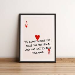 Lucky You Print - Ace Of Hearts Playing Card Trendy Wall Art Bar Decor Retro Motivational Wall Art Office - thumbnail 2