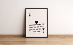 Lucky You Print - Ace Of Hearts Playing Card Trendy Wall Art Bar Decor Retro Motivational Wall Art Office - thumbnail 1