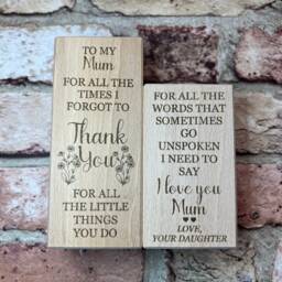 Set Of Two Wooden Tea Light Holder - To My Mum - Gifts For Candle Gift Mother's Day Birthday Present - thumbnail 2