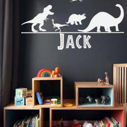 Personalized T-Rex & Dinosaur Wall Decals For Boys Girls Rooms - Custom Name Stickers Children's Room D??cor Home Improvement Dp1 - thumbnail 2