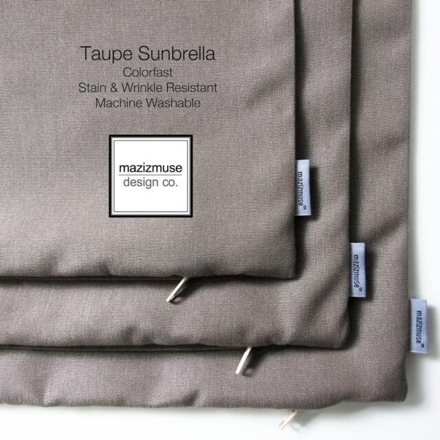 Taupe Sunbrella?? Outdoor Pillow Cover, Throw Cushions in Warm Grey, Decorative Stone Neutral For Patio & Garden Chairs - image 1