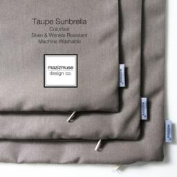 Taupe Sunbrella?? Outdoor Pillow Cover, Throw Cushions in Warm Grey, Decorative Stone Neutral For Patio & Garden Chairs