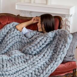 Blanket, Chunky Knit Blanket, Merino Wool Wool, Yarn, Super Blanket - thumbnail 3