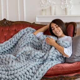 Blanket, Chunky Knit Blanket, Merino Wool Wool, Yarn, Super Blanket - thumbnail 2