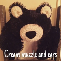 Large Black Bear Rug in Faux Fur For Forest Nursery Decor - thumbnail 3