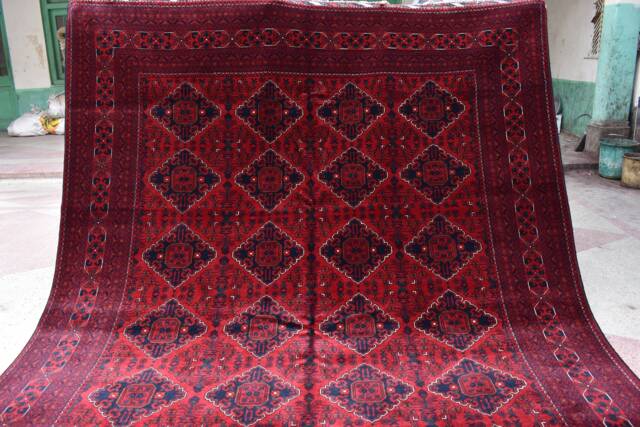 Afghan Bukhara Rug, Turkmen Handmade Wool Custom Size, Hand Knotted Rugs, Tribal Living Room, Office, Dining Table Rug - image 1