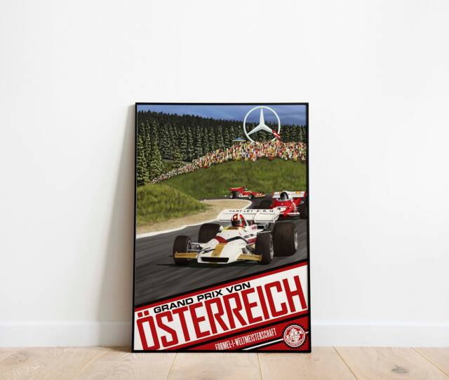 Austria F1 Vintage 71 Racing Gp Formula 1 Print Poster
