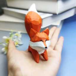 Custom Handmade Wooden Red Fox Figurine Mother's Day Gift, Adorable Carved Ornament, Miniature Gift For Nature Lover - thumbnail 2