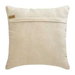 Beige Cotton Linen Striped Jute Lace Pillow Sham, 24x24/26x26 Contemporary Euro Sham - Memories - thumbnail 4