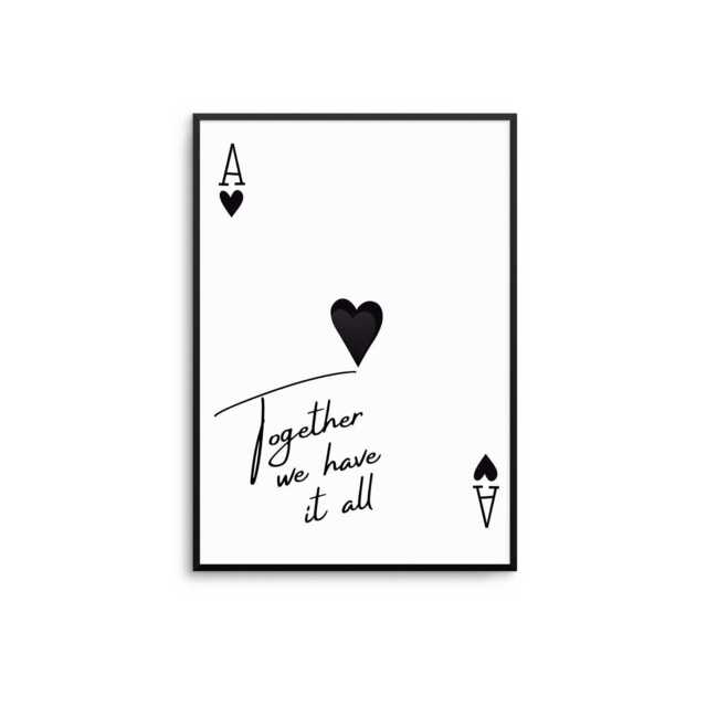 "Ace Of Hearts Inspirational Print ""Together We Have It All" - image 1