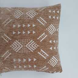 Moroccan Velvet Cushion Cover, Handmade Brocade Clay Brown Pillow Decorative 16''x16''/40x40 cm - thumbnail 2
