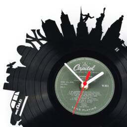 Wall Clock - Vinyl Record Reuse Recycling Sustainable Design Wall Decoration- New York - thumbnail 3