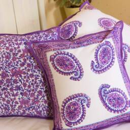 Purple Paisley Throw Pillow Cover - Set Of Two - thumbnail 2