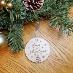 Christmas Countdown Decoration, Tree Ornament, Xmas Gift, Wooden Bauble, Present, Sleeps Till Christmas, Until Santa, Decor, Hanging - thumbnail 2
