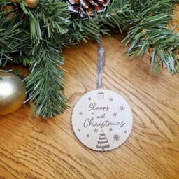 Christmas Countdown Decoration, Tree Ornament, Xmas Gift, Wooden Bauble, Present, Sleeps Till Christmas, Until Santa, Decor, Hanging - thumbnail 3