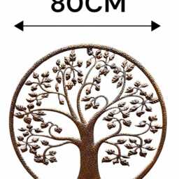 Bronze Tree Of Life Dimple Metal Garden Outdoor Wall Art Plaque 80cm Diameter - thumbnail 2