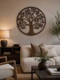 Bronze Tree Of Life Dimple Metal Garden Outdoor Wall Art Plaque 80cm Diameter