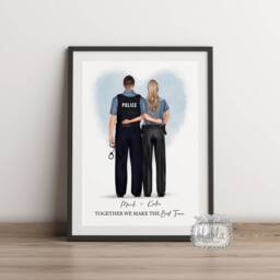 Policeman Personalised Poster, Gift For Husband, Valentine's Day Gift, Fo Boyfriend, Husband & Wife Print - thumbnail 2