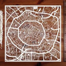 Chengdu/Chongqing Paper Cut Map 12??12 In. Art Ideal Gifts - thumbnail 1