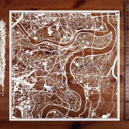 Chengdu/Chongqing Paper Cut Map 12??12 In. Art Ideal Gifts - thumbnail 3