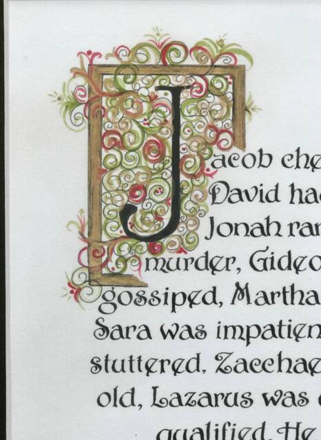 Handwritten Calligraphy Art Print, Encouragement Bible Verse - 8.5x11 Paper - image 1