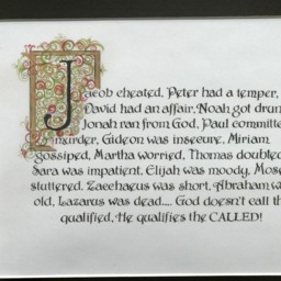 Handwritten Calligraphy Art Print, Encouragement Bible Verse - 8.5x11 Paper - thumbnail 4