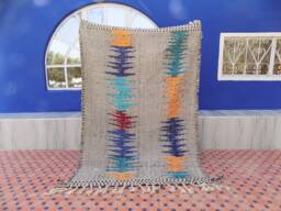 Beni Ourain Moroccan Hanbel Rug, Flatwoven Berber Carpet - 7.15Ft X 4.85Ft - thumbnail 1