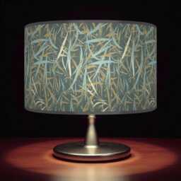 Green Blue & Grey Leaf Print Lampshade - Handmade Floral Drum Pendant Botanical Ceiling Light For Modern Natural Interiors - thumbnail 2