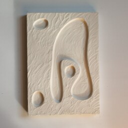 Japandi Sculptural Wall Art - Plaster Texture Painting Wabi Sabi Relief Sculpture Hygge Nordic Design White Bas - thumbnail 2