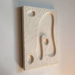 Japandi Sculptural Wall Art - Plaster Texture Painting Wabi Sabi Relief Sculpture Hygge Nordic Design White Bas - thumbnail 3