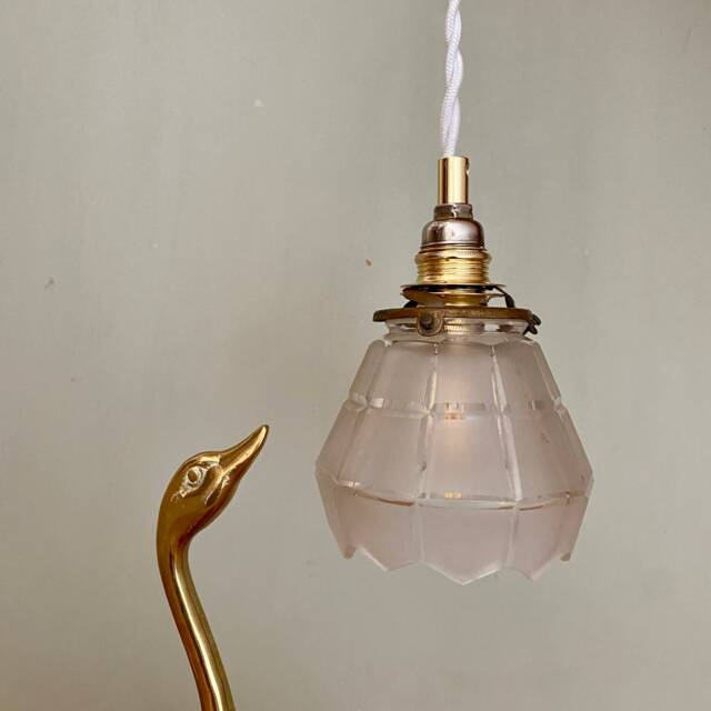 Vintage Tulip Lamp in Frosted Glass - image 1