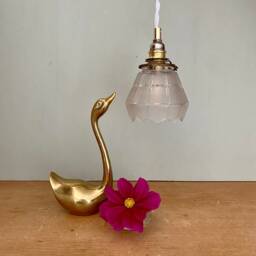 Vintage Tulip Lamp in Frosted Glass - thumbnail 2