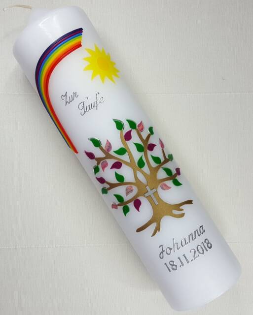 Baptismal Candle Tree Of Life, Incl. Inscription - image 1